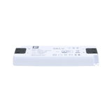 Alimentation LED blanche en plastique avec détails techniques pour systèmes d'éclairage 24V DC