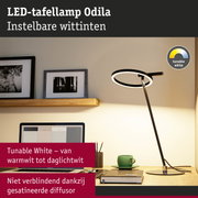 Zwarte LED-tafellamp Odila met instelbaar wit licht en matte diffuser voor kantoorverlichting