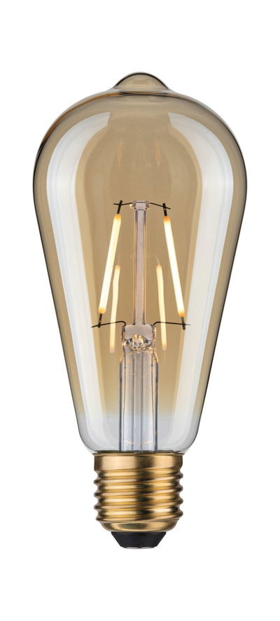 Vintage LED-Glühbirne mit bernsteinfarbenem Glas und E27-Fassung für dekorative Beleuchtung