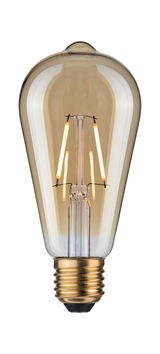 Vintage LED-lamp met amberkleurig glas en E27-fitting voor sfeervolle decoratieve verlichting
