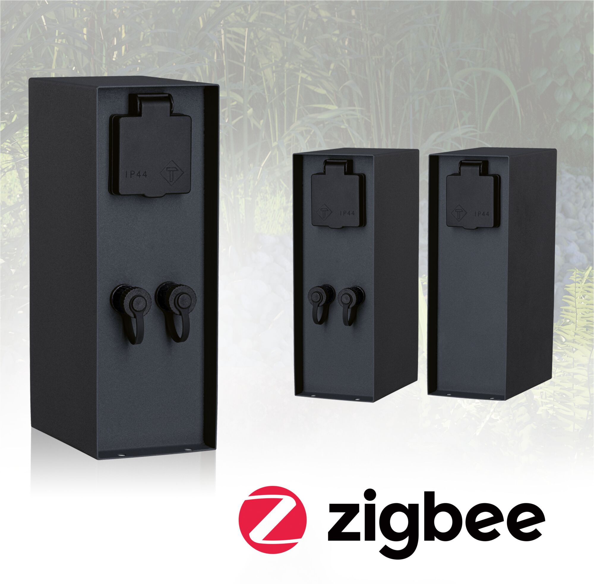 Plug & Shine Contactdooszuil Rio met transformatoren IP44 Antraciet Plug & Shine Contactdooszuil Rio met transformatoren IP44 Antraciet