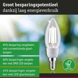 Energiezuinige LED-lamp met heldere glazen kap en E14-fitting voor laag energieverbruik