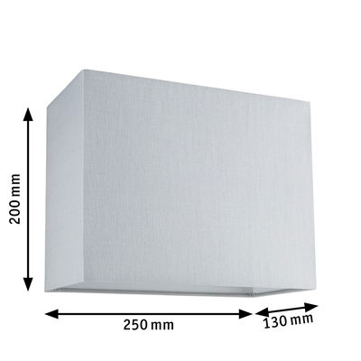 Rectangular grey fabric lampshade 250x200x130 mm for modern indoor lighting