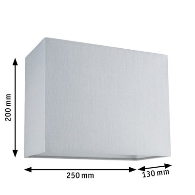 Rektangulær grå stoflampskærm 250x200x130 mm til moderne indendørs belysning