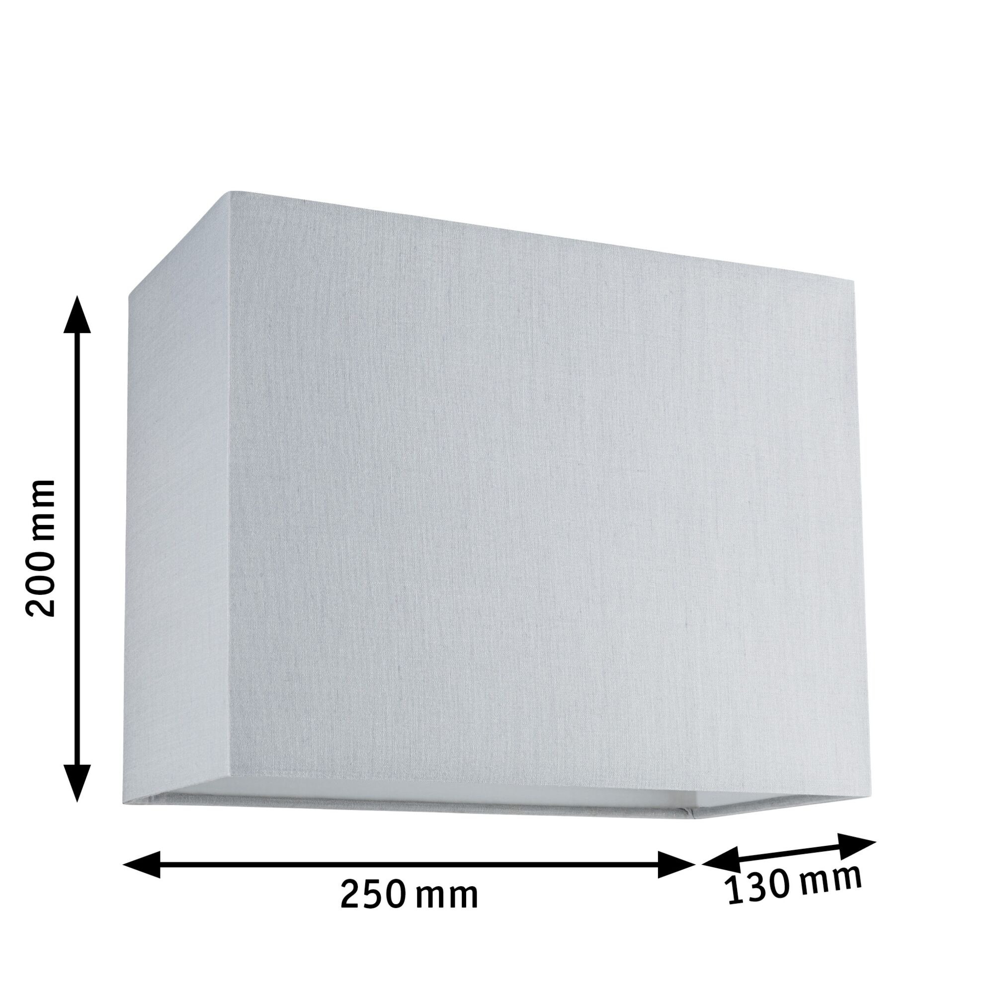Rectangular grey fabric lampshade 250x200x130 mm for modern indoor lighting