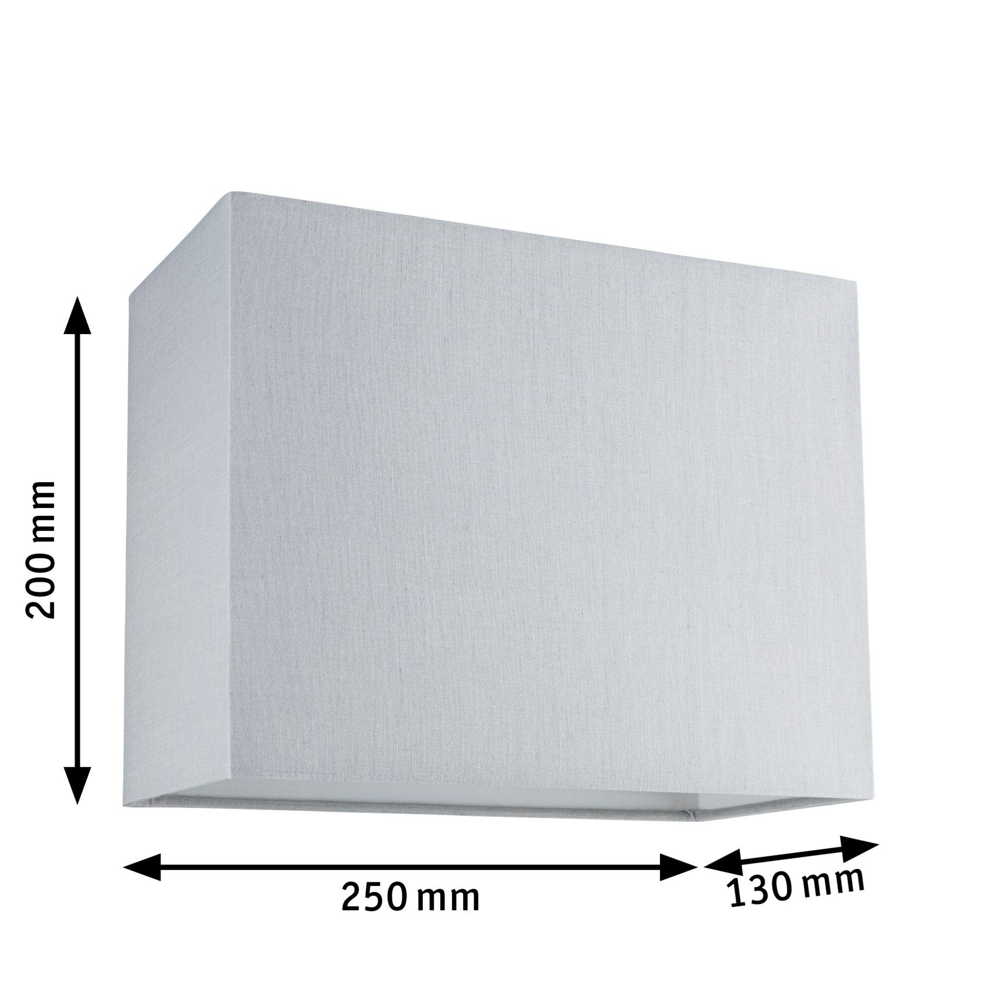 Rectangular grey fabric lampshade measuring 250x130x200 mm for modern lighting fixtures