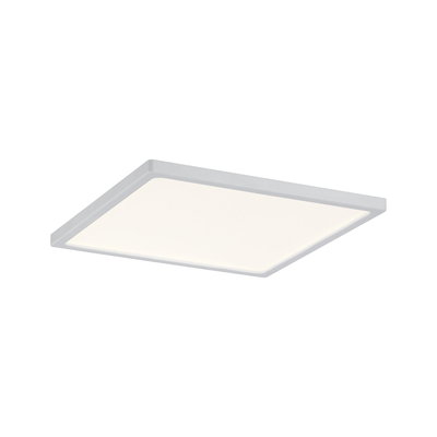 Flache quadratische LED-Deckenleuchte in Weiß mit gleichmäßiger Lichtverteilung für moderne Räume