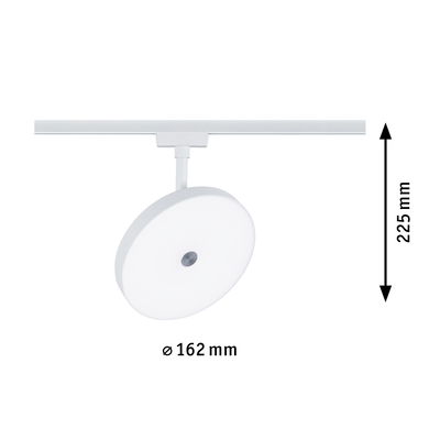 Round white LED ceiling light made of plastic with 162 mm diameter and 225 mm height for modern lighting