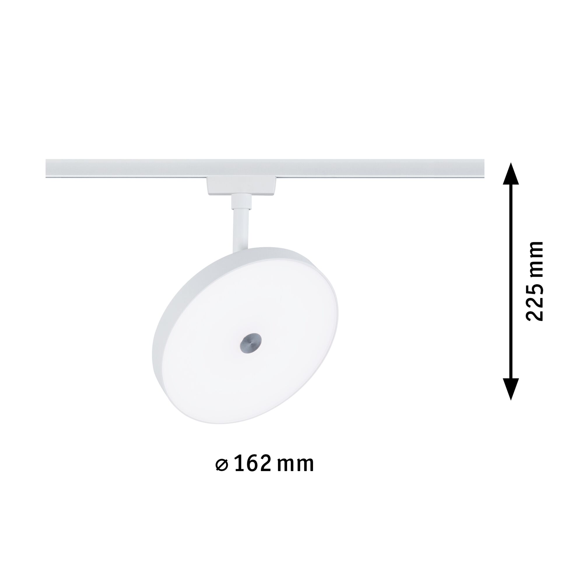 Round white LED ceiling light made of plastic with 162 mm diameter and 225 mm height for modern lighting