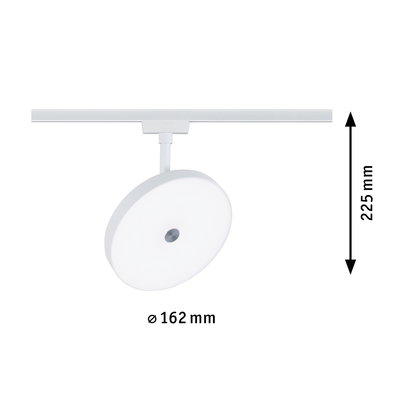 Round white LED ceiling light made of plastic with 162 mm diameter and 225 mm height for modern lighting