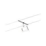 Modern LED-kabelsysteem met rechthoekig wit licht en zilverkleurig aluminium frame voor interieurverlichting