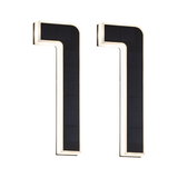 Two black L-shaped solar lights with white LED frame for energy-saving outdoor lighting