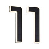 Two black L-shaped solar lights with white LED frame for energy-saving outdoor lighting