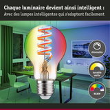 Ampoule LED transparente avec filament en spirale, dimmable et RGBW pour éclairage intelligent