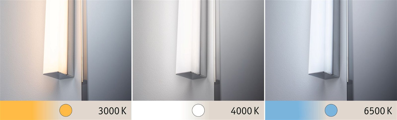 LED Mirror luminaire Tova IP44 Tunable White 600lm 230V 6,2W dimmable Chrome/White