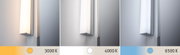 Modern chrome metal wall light with adjustable color temperature 3000K, 4000K, and 6500K for interiors
