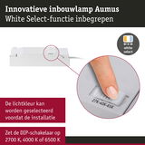 Innovatieve witte inbouwlamp Aumus met White Select-functie en instelbare kleurtemperatuur 2700K-6500K