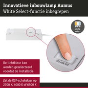Innovatieve witte inbouwlamp Aumus met White Select-functie voor lichtkleurkeuze voor installatie