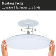 Plafonnier LED rond blanc avec fixation à vis pour une installation facile