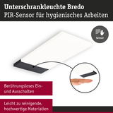 Unterschrankleuchte Bredo mit PIR-Sensor für berührungsloses Ein- und Ausschalten, weiß und schwarz