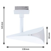 Weißer LED-Strahler aus Kunststoff mit Maßen 145x138x66 mm für moderne Beleuchtungslösungen