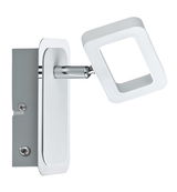 Moderne LED-Wandleuchte aus Metall in Weiß mit verstellbarem quadratischem Leuchtkopf für Akzentbeleuchtung