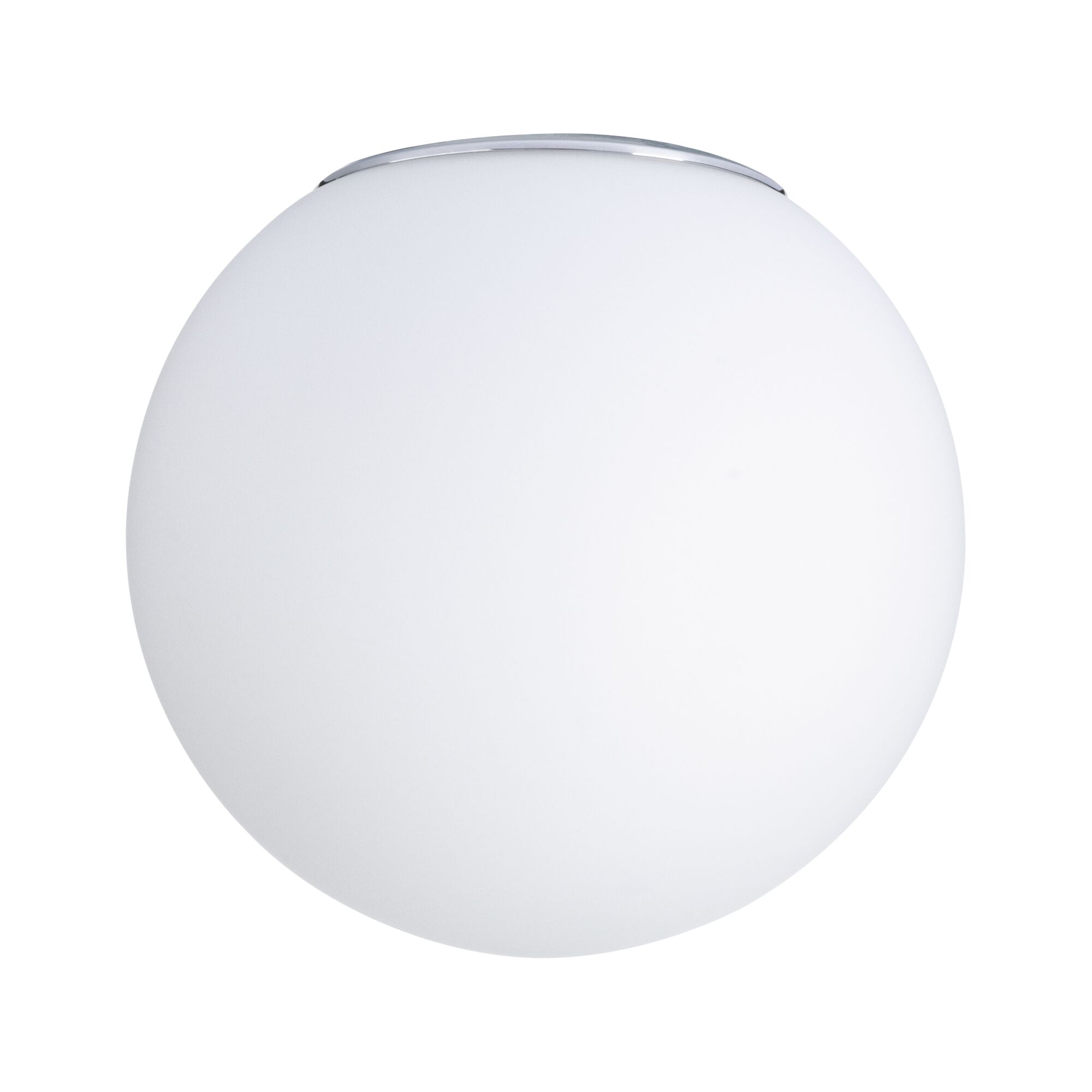 Selection Bathroom Plafonnier Gove Verre de rechange Chrome/Satiné Plafonnier rond en verre blanc avec bordure chromée, éclairage intérieur moderne pour pièces