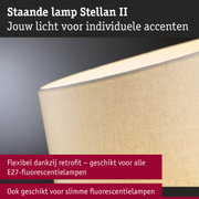 Staande lamp Stellan II met beige stoffen kap, geschikt voor E27 fluorescentielampen en slimme lampen