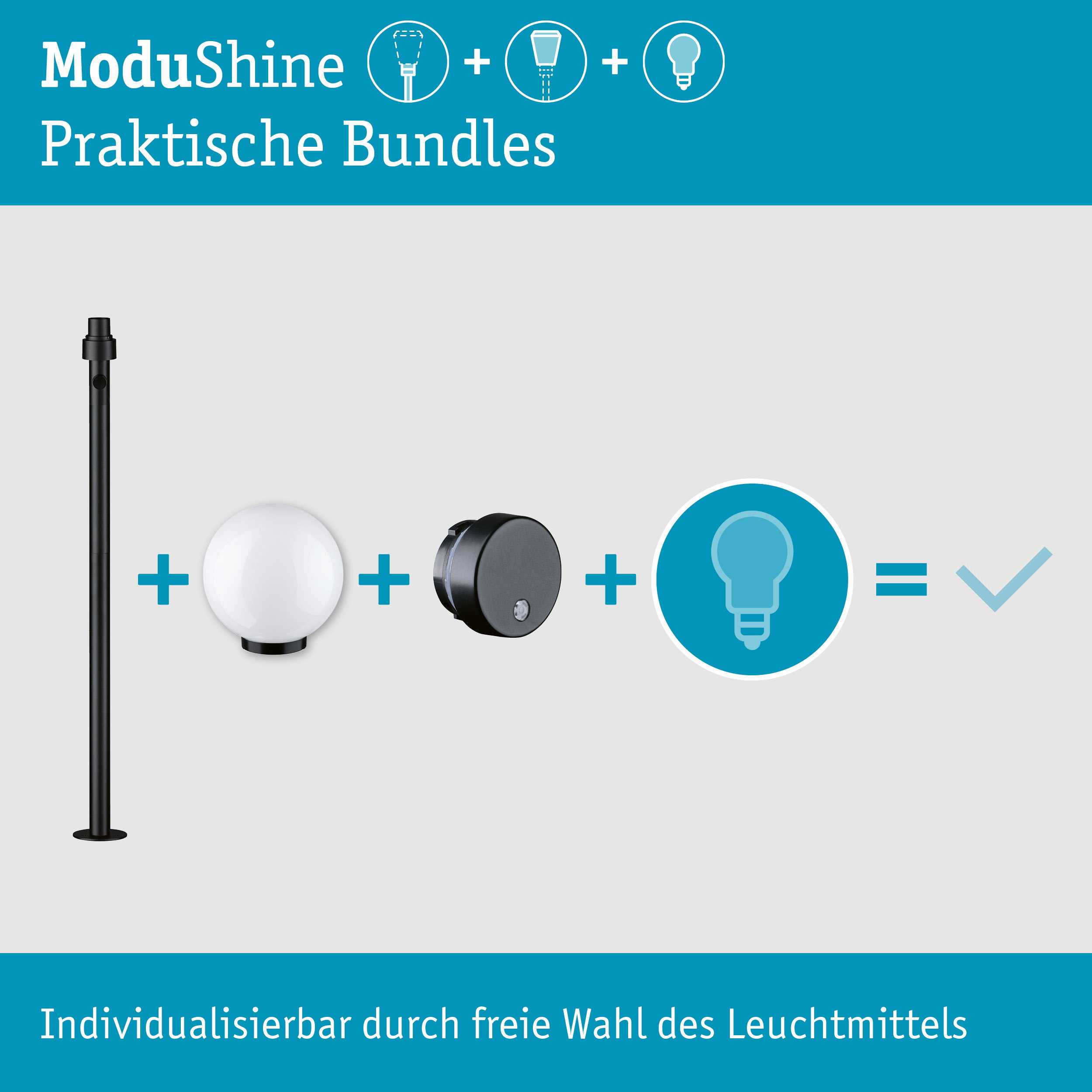 Set ModuShine Poller Taleno Mittel mit Sensor Anthrazit
