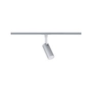 Modern silver metal LED track spotlight for flexible accent lighting in interiors