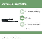 Zwarte verbindingskabel met stekkers voor modulaire verlichtingssystemen en eenvoudige installatie