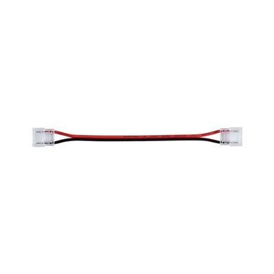 Red and black connector cable with transparent plugs for LED lighting systems