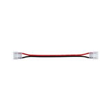 Red and black connector cable with transparent plugs for LED lighting systems