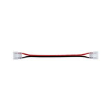 Red and black connector cable with transparent plugs for LED lighting systems