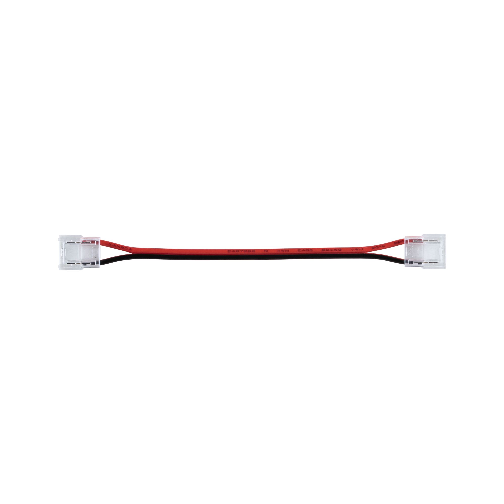 Pro Strip Connector Single Color Flex 0,13m max. 96W Black/Red Red and black connector cable with transparent plugs for LED lighting systems