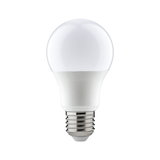 Hvid LED-pære med E27-fatning i plastik og metal til energibesparende belysning