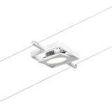 Witte metalen LED-kabelspot met ronde lamp voor moderne verlichtingssystemen