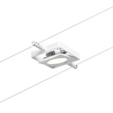 Weißer LED-Seilstrahler aus Metall mit rundem Leuchtmittel für moderne Beleuchtungssysteme