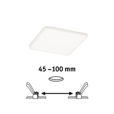 Vierkante witte LED-plafondlamp met plat ontwerp en veerclips voor eenvoudige montage