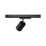 Sort metal LED-skinne spotlight med cylindrisk lampe til moderne indendørs belysning