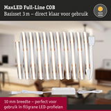 MaxLED Full-Line COB LED-strip 3 m warmwit met voeding voor smalle LED-profielen