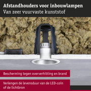 Afstandhouders van vuurvast kunststof voor inbouwlampen beschermen tegen oververhitting en brand