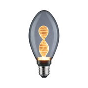 Light bulb with twisted LED filament in smoky glass for decorative lighting use