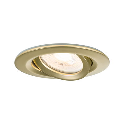 Round adjustable recessed spotlight in gold metal for modern LED lighting solutions