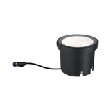 Black recessed LED spotlight with cable connection, round design for modern indoor lighting