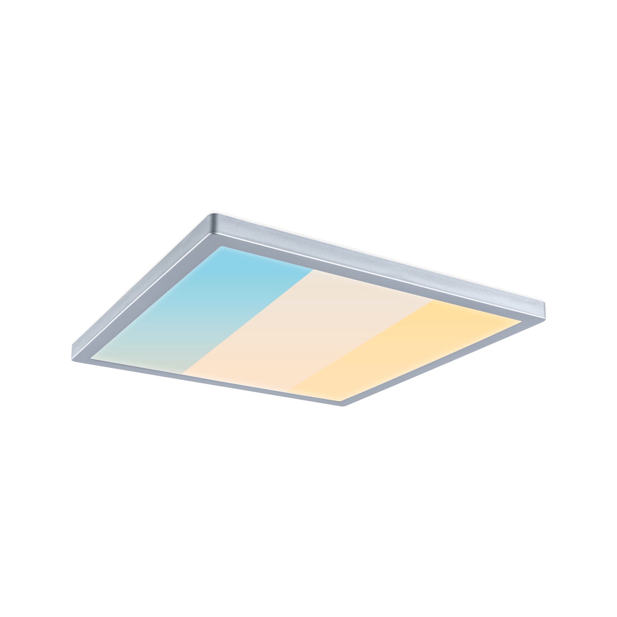 LED Panel Atria Shine White Select IP44 angular 298x298mm 15,7W 2100lm 3000 - 6500K Chrome matt Rectangular LED ceiling light with aluminum frame and adjustable color temperature gradient