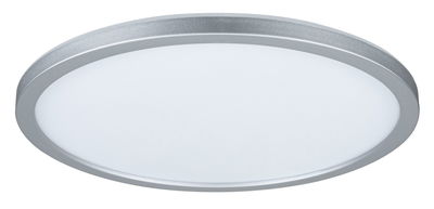 Rundes LED-Deckenlicht mit silbernem Aluminiumrahmen und weißem Diffusor für moderne Raumbeleuchtung