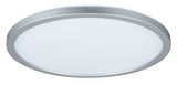 Plafonnier LED rond avec cadre en aluminium argenté et diffuseur blanc pour éclairage moderne