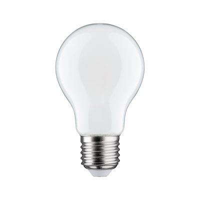 Classic light bulb with clear glass and metal screw base for versatile lighting applications