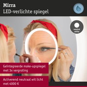 Mirra LED-verlichte make-upspiegel met 3x vergroting en neutraal wit licht van 4000K